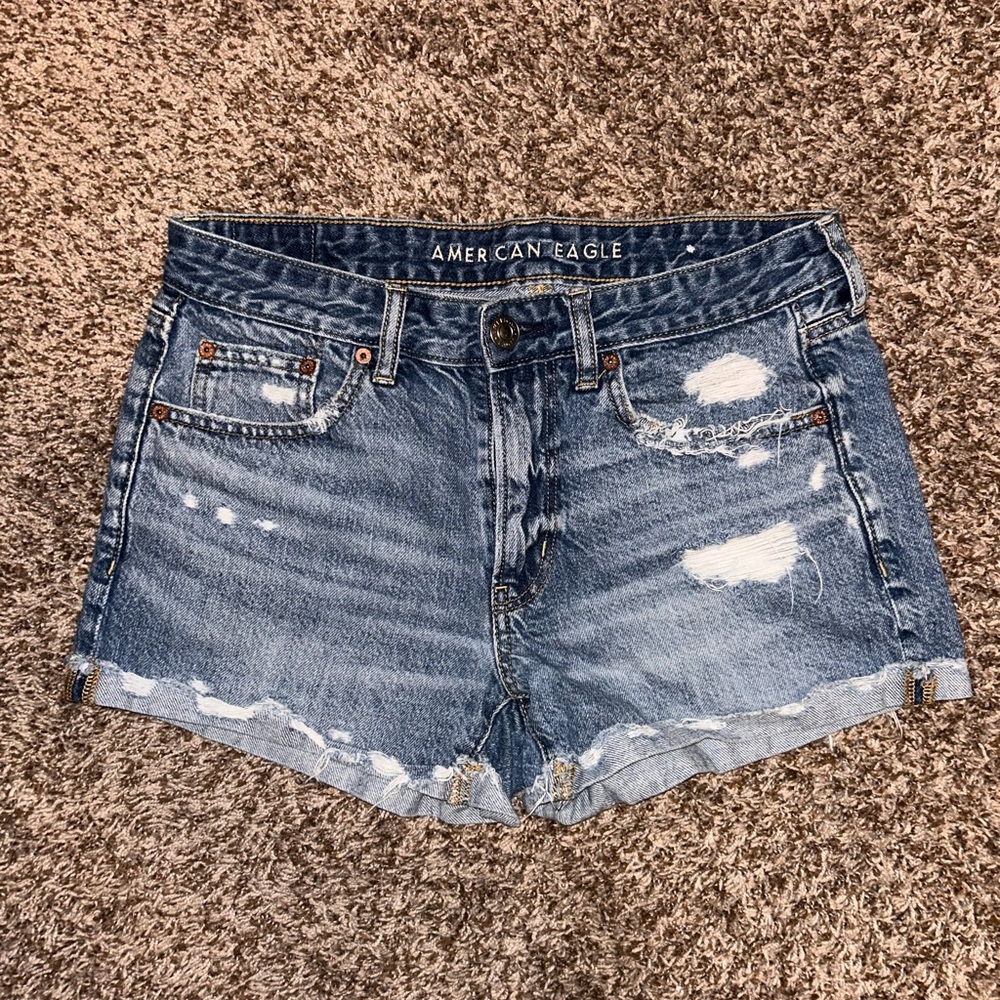 American Eagle Outfitters Distressed Blue Jean Shorts